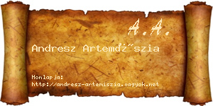 Andresz Artemíszia névjegykártya